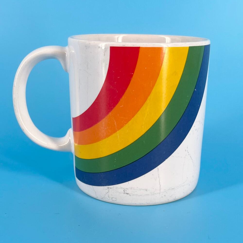 80s Rainbow Coffee Mug FTD 1980s Vintage